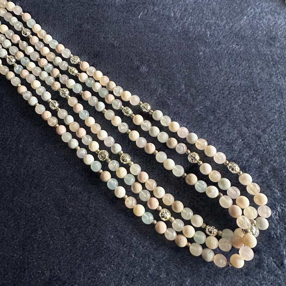 Multi-Strand Pastel Beaded Necklace with Silver Accents - Picture 15 of 15